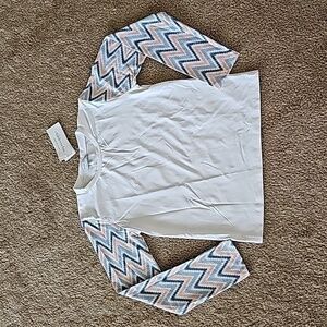 ChildrenChic Chevron Sleeve Swim Rashguard Girl's Size 14